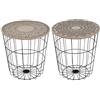 DRW Set di 2 tavolini in metallo e MDF in nero