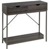 DRW Consolle con 2 cassetti e 1 ripiano in PB e metallo in grigio