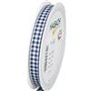 Halbach Seidenbänder Nastro in poliestere blu scuro a quadri, larghezza 10 mm x lunghezza 25 m