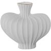 DRW Vaso da tavolo in ceramica ondulata in bianco e oro sabbia 100x50x36 cm
