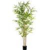 DRW Pianta artificiale in bambù con 7 tronchi in PVC in verde 180 x 35 x 35 cm