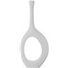 DRW Vaso da pavimento in ceramica Arco in bianco e oro sabbia 30x9x70 cm