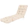 Generic GRAFFY - Cuscino per sedia a sdraio, 182,9 x 55,9 x 10,2 cm, con lacci a 4 corde, cuscino reclinabile ispessito con design impermeabile, per esterni e interni (beige)