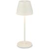 BRILONER - Lampada da tavolo senza fili IP44 con touch, dimmerabile, batteria ricaricabile, lampada da scrivania senza fili, lampada da comodino ricaricabile, 6x16 cm, bianco antico