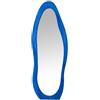 DRW Specchio da terra con forma di legno MDF e velluto in blu 60 x 3,5 x 160 cm