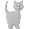 DRW Figura di un gatto in ceramica in bianco e oro sabbia 34x33x140 cm