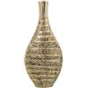 DRW Vaso da pavimento in metallo alluminio dorato 30x10x66 cm