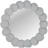 DRW Specchio da parete rotondo in metallo bianco 90 x 3 x 90 cm