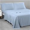 Riad Arredo Completo Letto Tinta Unita 100% Cotone Italiano Morbido Mano Percalle - Set Lenzuola Delicate Artigianale Made in Italy (Azzurro, Matrimoniale Maxi)