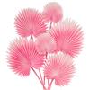 Briful Confezione da 2 steli di foglie artificiali di palma rosa, piante finte, 6 steli di foglie di palma, piante artificiali per interni per decorazione domestica, composizioni di torte,