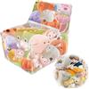 Reofrey Borsa portaoggetti 2 in 1 in stile divano per riporre giocattoli, Organizer per animali di peluche in PVC con cerniere, Copertura per poltrona a sacco trasparente imbottibile dal design