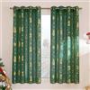 PONY DANCE Tende Natalizie per Finestre Tende Corte da Cucina Trasparenti con Effetto Lino Voile Curtains per Interni con Anelli 2 Pezzi 140x160 CM, Verde Scuro
