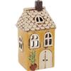 Shudehill Giftware Village Pottery - Portacandele in ceramica, collezione Pretty Garden Floral House, colore: Giallo