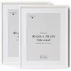 Framelane Set di 2 cornice quadro 40 x 50 in rovere bianco con vetro acrilico antigraffio e passepartout, cornice decorativa FSC per foto e parete
