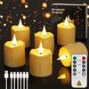 HoneTeek Candele ricaricabili con telecomando, 6 lumini a batteria con timer e cavo USB, candele senza fiamma per Halloween, casa, decorazione natalizia