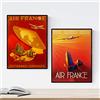 Nacnic Set di 2 Stampe artistiche vintage. Manifesti pubblicitari del mondo. Air France. aerei, aereomobile. Pubblicità e annunci d' epoca per decorazioni domestiche o ufficio.
