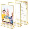 VOSSOT A5 - Set di 3 cornici in acrilico dorato, formato A5, per menù di ristoranti, numeri da tavolo, targa di benvenuto per matrimonio, visualizzazione di foto
