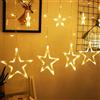 Kaliwa Tenda luminosa a LED natalizia, 2,5 m, per interni, batteria + USB, illuminazione natalizia per esterni, balcone, Natale, feste, 2 modalità, bianco caldo [classe energetica A+++]