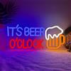 YuoGdhSIa It's Beer O'clock Insegna Neon,Birra Neon LED per Bar Nightclub Party Garage Man Cave Gaming Room Sala Giochi,Birra Scritte LED Room Decor Regalo Colorati per Uomini Donne Amici（15.4*6.7）