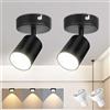 Seruno X 2 Faretti da Soffitto Orientabili GU10 (inclusa la lampadina), Compatibile LED 6W, Metallo Nero Opaco, Lampada da Soffitto & Parete Moderna Industriale per Cucina Camera Soggiorno Corridoio