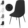 Eozakavod Coprisedie con Schienale 6 Pezzi, Copertura delle Sedia Lavabile Estraibile Coprisedia Moderna Coprisedia per Sala da Pranzo Elastica Fodere per Sedia Adatta per Casa, Hotel (C-Nero,6PCS)