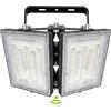 STASUN 200W Proiettore LED, impermeabile IP66, 20000LM, illuminazione esterna a LED, equivalente a una lampadina alogena da 1200W, 6000K bianco luce diurna, proiettore regolabile per fienili, Nero