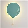 Lights4fun Applique a Palloncino Verde con 13 LED Bianchi Caldi a Pile Luce Notturna per Camerette dei Bambini Arredo Interni