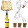WPQIUZS Portalampada E14 per bottiglie, attacco con interruttore per cavo da 240 cm, bianco, adattatore per bottiglie, luce per bottiglia con 3 sughero, accessorio per lampada da tavolo fai da te