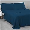 Riad Arredo Completo Letto Tinta Unita 100% Cotone Italiano Morbido Mano Percalle - Set Lenzuola Delicate Artigianale Made in Italy (Blu, Matrimoniale Maxi)