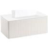 KINGFOM Porta Fazzoletti in Pelle PU, Rettangolare Fazzoletti Box per Ufficio, Casa, Bagno (Bianco)