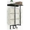 Bethom Mensola Porta Asciugamani Bagno da Parete 50 cm BETHOM Nero Opaco Porta Salviette Bagno con Ripiano Acciaio Inossidabile Organizer Portaasciugamano per Asciugamani 3 Arrotolati
