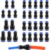 Lytonix 30 Pezzi Raccordo Rapido Pneumatico Aria in Plastica,Connettori Pneumatici da 4 mm a 12 mm, Raccordo Giunti Tubo Aria,Attacchi Rapidi Tubo Raccordi Compressa per Tubo 4mm 6mm 8mm 10mm 12mm