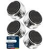 M. ROSENFELD HOME Prodotto Italiano - Aeratore Rubinetto M24 per Cucina e Bagno (4 Pezzi) Premium - Filtrare e Risparmiare Acqua con High-Tech Rompigetto Rubinetto - Flusso d'acqua 5 Liters/m - Anticalcare Filtri