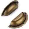 SYZOW 6 Pezzi maniglie a conchiglia per cassetti, maniglie vintage per ante, semicircolari retrò massicce con interasse 64 mm, per cassetti, armadi e comò