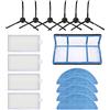 BLUTENET Set di pezzi di ricambio per aspirapolvere ILIFE ZACO V3 V3S V5 V5S V5S Pro V5x accessori robot aspirapolvere (15 pezzi)
