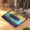 KRIPINC Tappeto Vintage a Forma di Cassetta Audio, Tappeto Bagno Diatomite Assorbente Antiscivolo, Tappeti Musica per Stanza della Musica, Salotto, Cameretta, Scendiletto, Bagno (Stile B, 60x90cm)