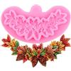 XMOLDNMS Stampo in silicone a forma di ghirlanda di pigna, foglia di agrifoglio, stampo per decorazione di torte, cupcake, caramelle, cioccolato, argilla polimerica e pasta di gomma