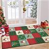 CAROMIO - Tappeto lavabile in lavatrice per camera da letto, tappeto decorativo per interni con albero di Natale e fiocco di neve, tappeto per soggiorno, Rosso/Verde 120 x 170 cm