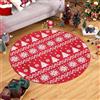 CAROMIO Tappeto rotondo lavabile in lavatrice, per camera da letto, interni, albero di Natale, fiocco di neve, decorativo, per soggiorno, 120 x 120 cm