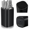 MICHIHOMIE Ceppo portacoltelli senza coltello, colore nero, universale, con 21 fessure e design di scarico, blocco portacoltelli vuoto, rimovibile, per tutti i coltelli da cucina