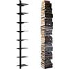 ART-GIFTREE Libreria sospesa invisibile per montaggio a parete, torre verticale a 8 ripiani, in metallo resistente, organizer per libri per casa e ufficio, confezione da 4, nero