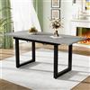 Mielvu Tavolo da pranzo allungabile, L140/180*W80*H75, stile industriale, rettangolare, tavolino da caffè, moderno, design semplice in ferro battuto, salvaspazio e multifunzionale, realizzato in MDF (grigio+