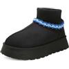 Jifenkla Stivali Invernali per Donna, Platform Boots Comode Mini-Stivaletti Neve Alla Caviglia, Stivali di Plateau Caldi Antiscivolo, Leggeri Outdoor Breve Boot Scarpe