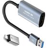Guermok Scheda di registrazione video 4K Cam Link, scheda HDMI a USB, 1080P 60HZ, registratore video per giochi, streaming, compatibile con sistema Mac OS, Windows per, Switch2/1
