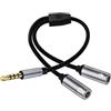 Kmuqshy Sdoppiatore Cuffie Microfono 3,5mm, Adattatore Jack 3,5mm Maschio a 2 Femmine Y, Adattatore Audio Microfono Cuffie, Cavo Splitter Audio per PS4, Xbox One, Smartphone, Tablet, PC, iPod, Lettore MP3
