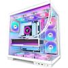 HYXN H1 Case PC ATX - Preinstallato con 7 ventole PWM ARGB, doppia camera Mid Tower Case per PC Gaming, con Type-C, può ospitare contemporaneamente 3 radiatori da 360 mm (bianco, H1)