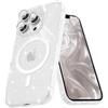 Micoden Cover magnetica per iPhone 13 Pro Max Custodia Glitter ricarica wireless antiurto fotocamera Cover Glitter Silicone Soft, trasparente