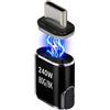 IVIVTOR Adattatore Magnetico USB-C - Spinotto Magnetico Tipo C 240W 24 Pin con Velocità di Trasferimento 80 Gbps, Adatto per laptop tablet e telefoni cellulari - Nero