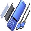 ORICO Case M.2 NVMe SATA SSD, Alluminio Adapter USB C 3.1 Gen2 10Gbps PCIe NVMe, 5 Gbps SATA M-Key (B+M Key), Supporto UASP Trim, Lettore M2 per SSD Size 2242/2260/2280- PWDM2-BL