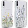 Yoedge 2 Pezzi Cover per Samsung Galaxy A50/A30S/A50s 6,4, Ultra Sottile Trasparente Morbida TPU Custodia in Silicone Antiurto Antigraffio Protettiva Case con Disegni per Donne per Samsung A50, Fiore